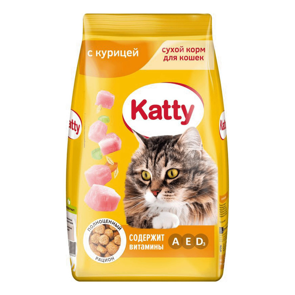 Сухой корм Katty с курицей для взрослых кошек 1,9 кг #1