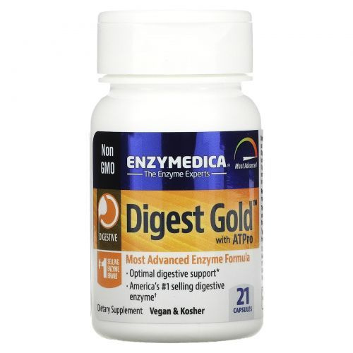 Enzymedica, Digest Gold с ATPro, Пищеварительные ферменты, 21 капсула #1