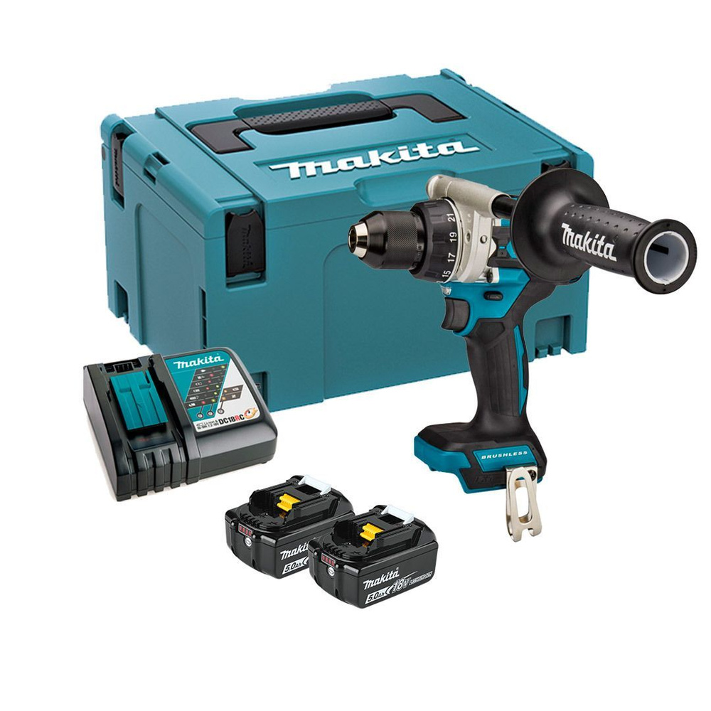 Аккумуляторная дрель-шуруповерт Makita DDF486RTJ (18V, 2х5.0Ah, Li-Ion) MakPac  #1