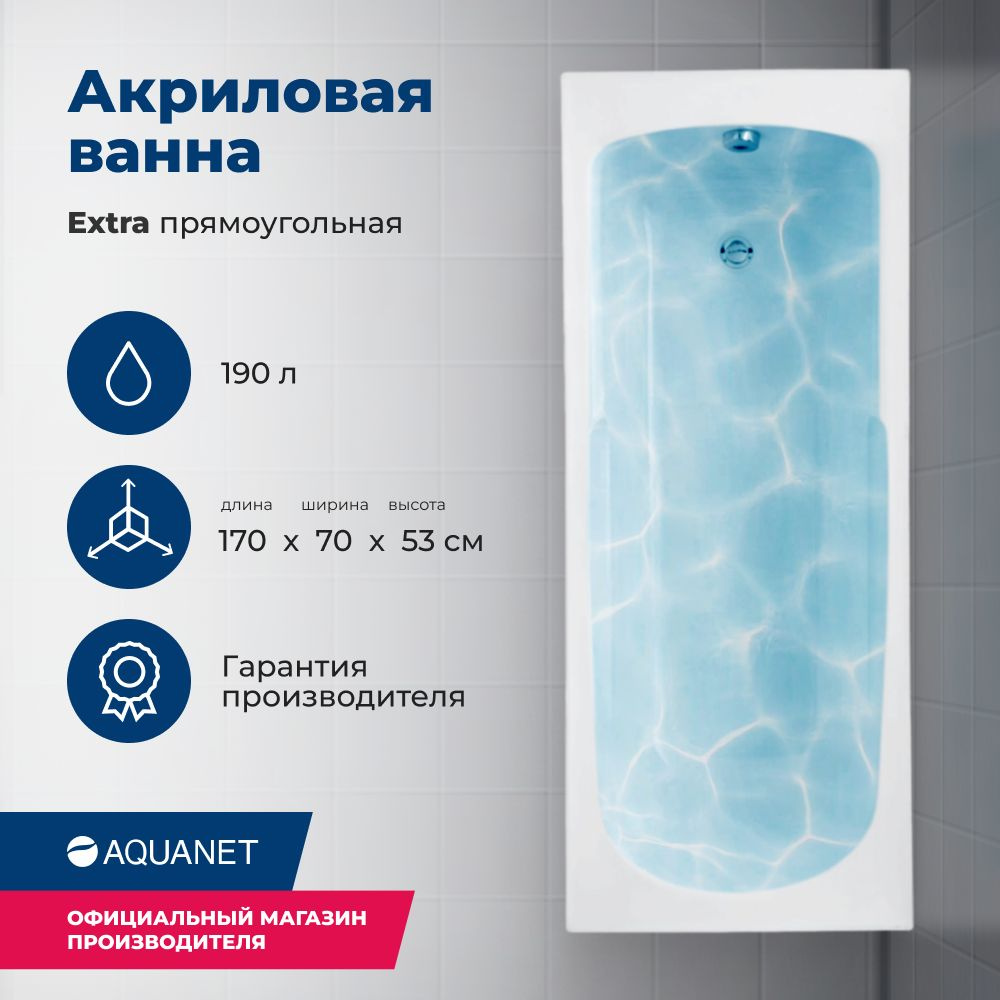 Акриловая ванна Aquanet Extra 170x70 (с каркасом) #1