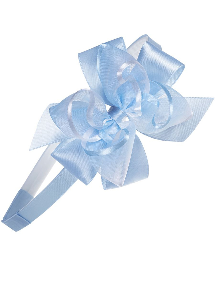 Ободок для волос с бантом для девочки праздничный голубой Baby's Joy  #1
