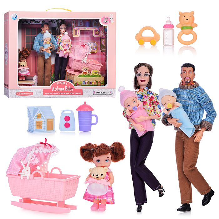 Набор кукол 202166 "Счастливая семья" с аксессуарами, в коробке  #1