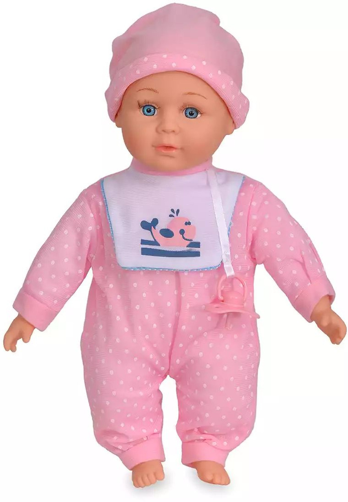 Кукла для девочки Пупс мягконабивной 38 см в костюмчике с соской  #1