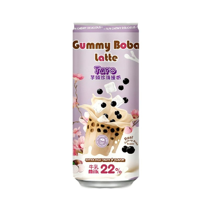 Напиток безалкогольный Gummy Boba Latte Таро, ж/б 470 мл #1