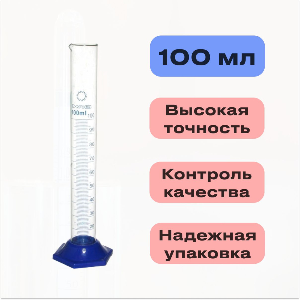 Емкость мерная стеклянная (цилиндр), 100 мл #1