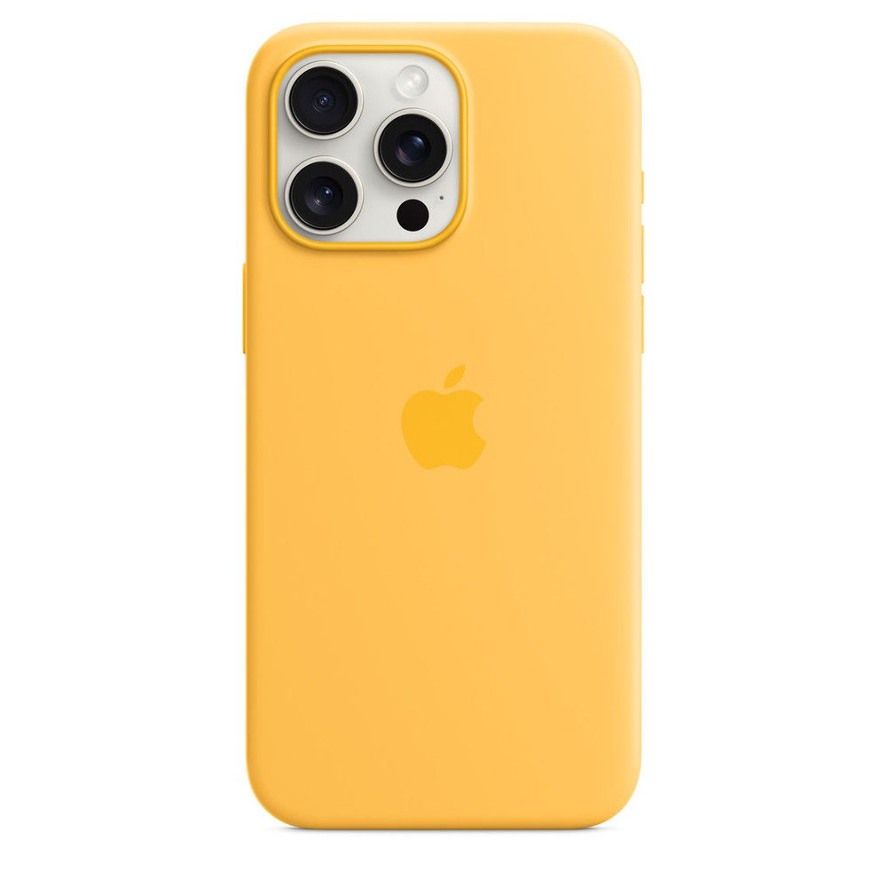 Силиконовый чехол MagSafe для iPhone 15 Pro, Silicone Case with MagSafe / жёлтый (Sunshinet)  #1