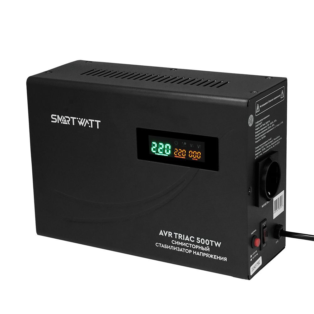 Стабилизатор напряжения Smartwatt AVR Triac 500TW 500ВА черный #1