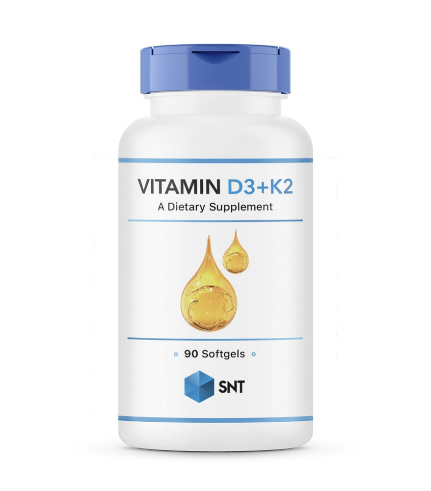 SNT, Vitamin D3 + K2, Витамин Д3/К2, 90 капсул #1