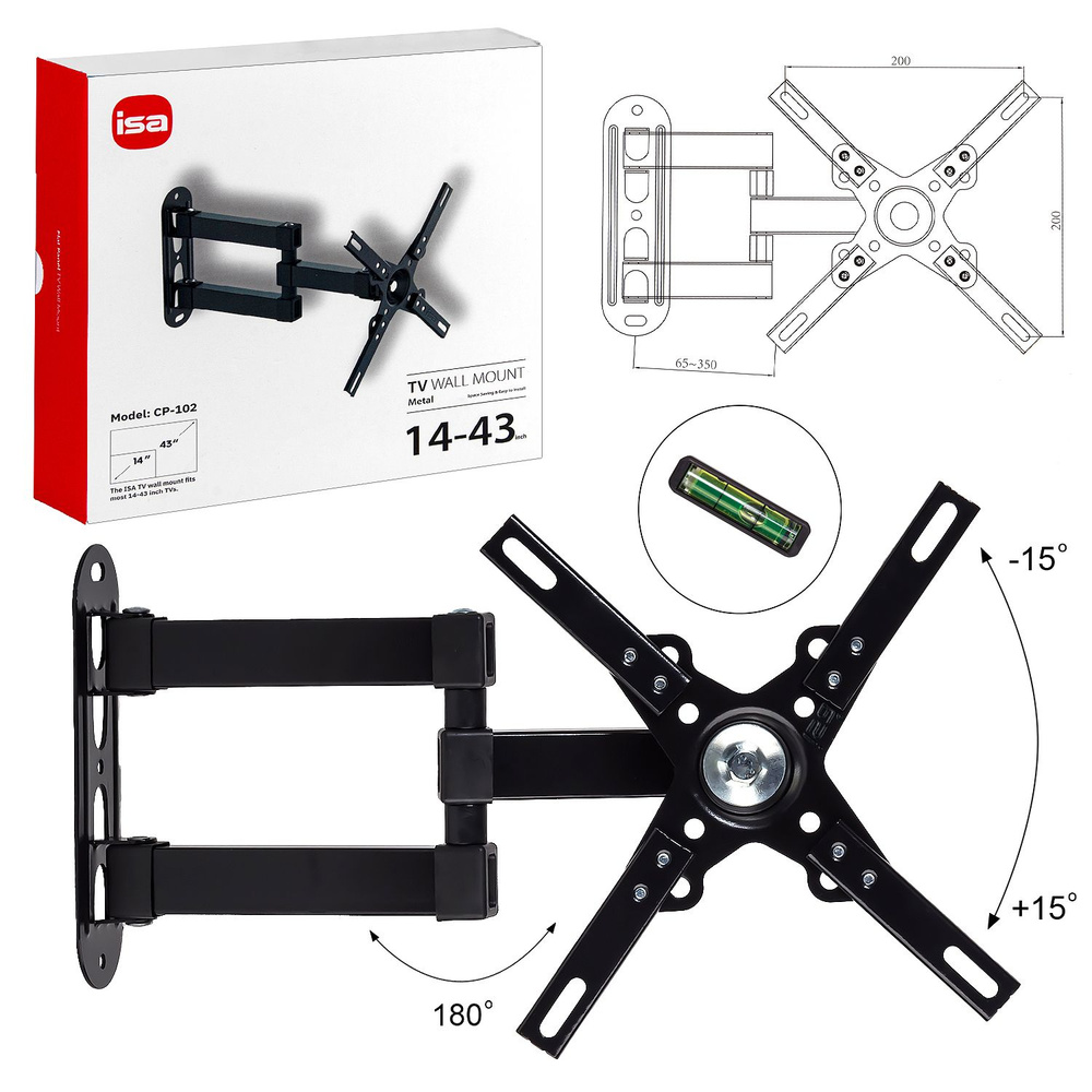 Кронштейн для TV 14"-43" CP102 ISA #1