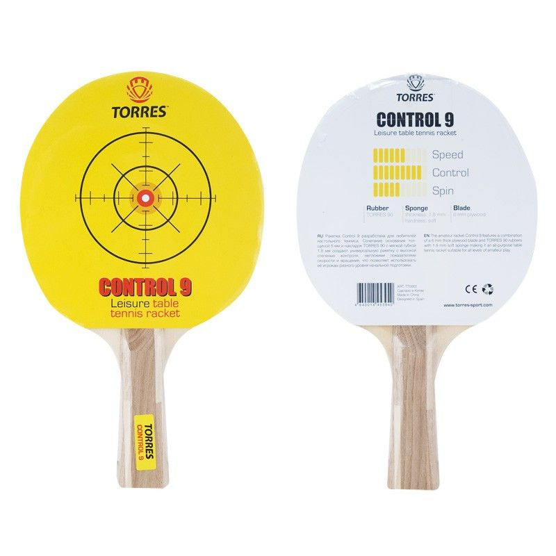 Ракетка для настольного тенниса TORRES Control 9 TT0002, для начинающих  #1