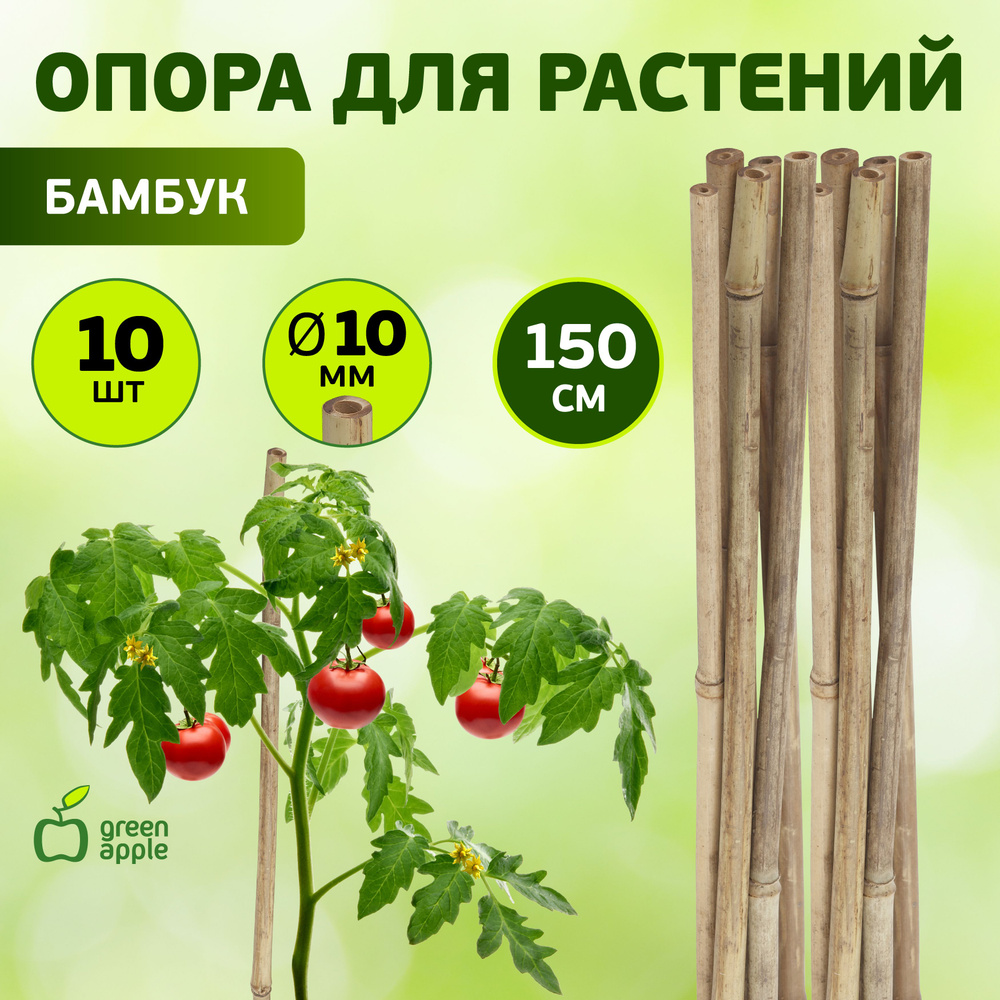 Опора для растений и цветов бамбуковая GREEN APPLE GBS-10-150 / поддержка для растений 150 см х 10 мм #1