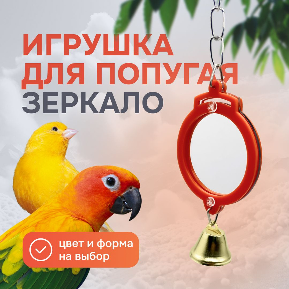 Игрушка для попугаев и птиц - зеркало #1