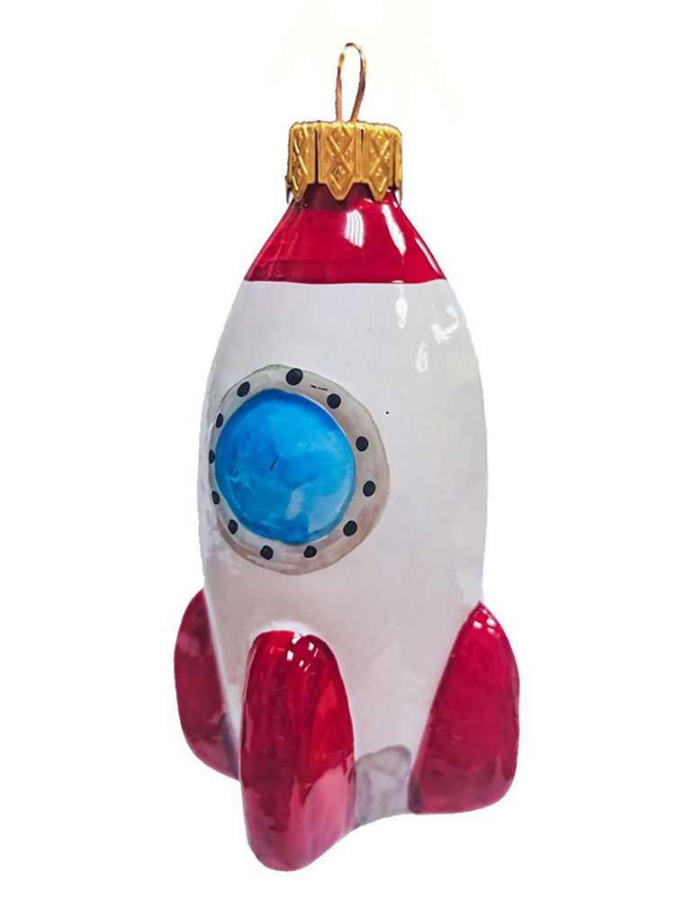 Елочная игрушка Космическая ракета 10см #1