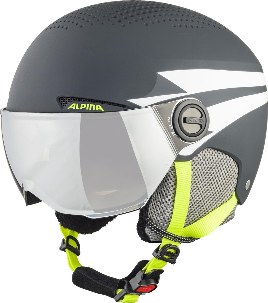 Шлем горнолыжный ALPINA Zupo Visor Q-Lite Charcoal/Neon Matt, M #1