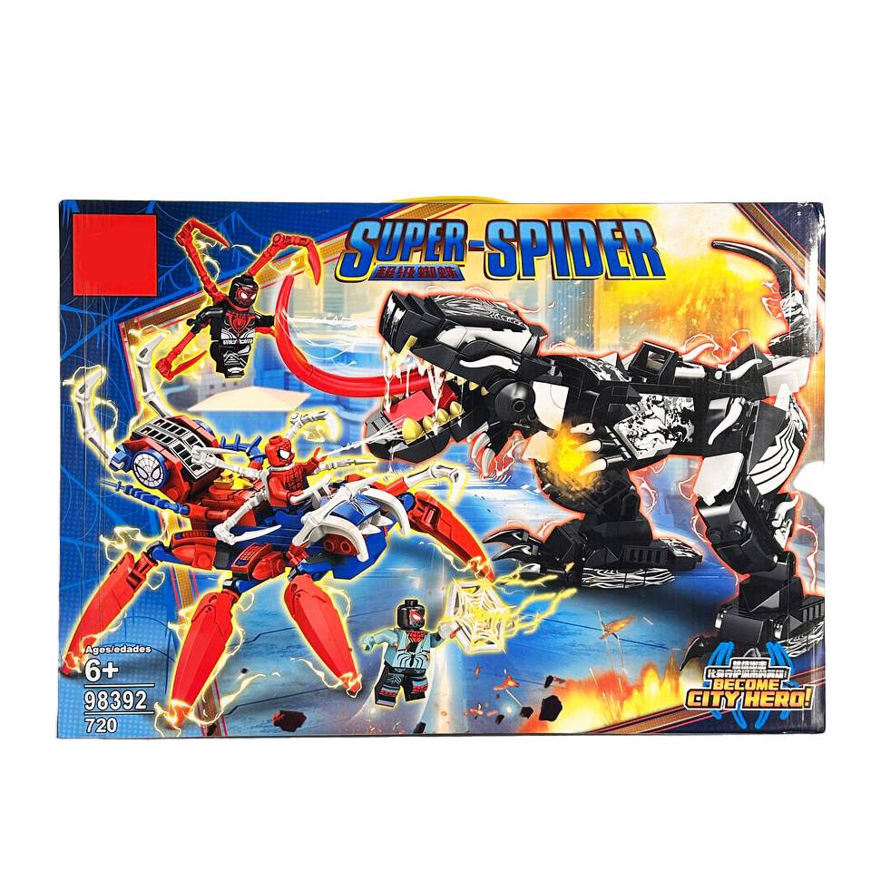 Конструктор Человек паук битва с динозавром / Spider man / 720 деталей  #1
