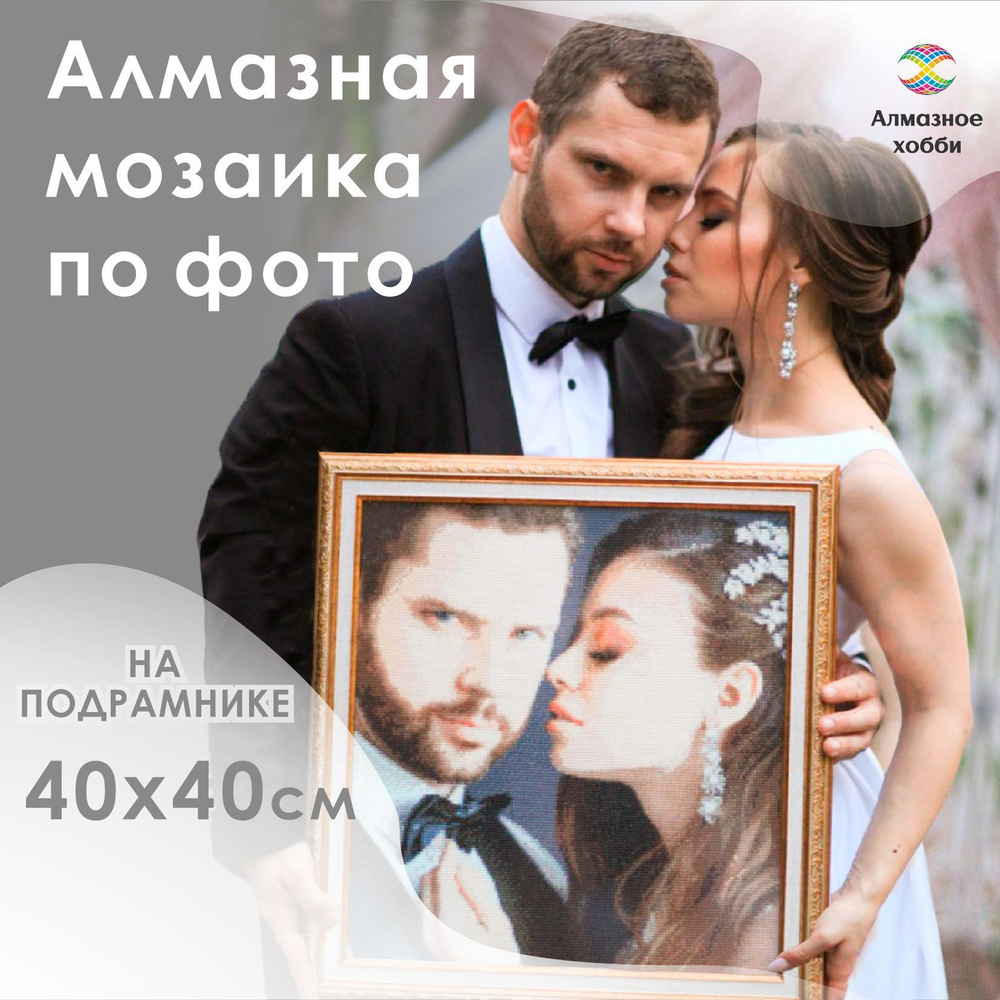 Алмазная мозаика по фото на подрамнике 40*40 полное заполнение квадратные стразы  #1