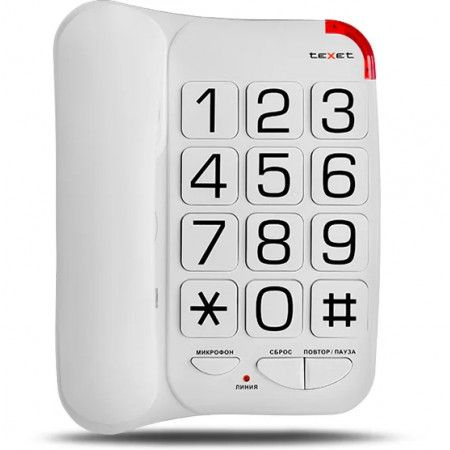 Телефон проводной Texet TX-201 белый #1