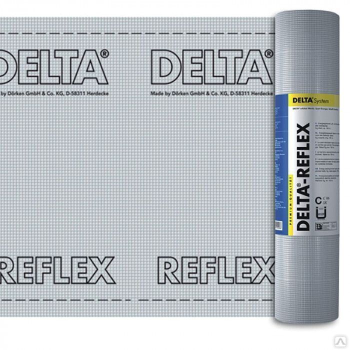Пароизоляция Delta Reflex 1,5х50 м / 75 м.кв. с алюминиевым слоем, пленка пароизоляционная отражающая #1