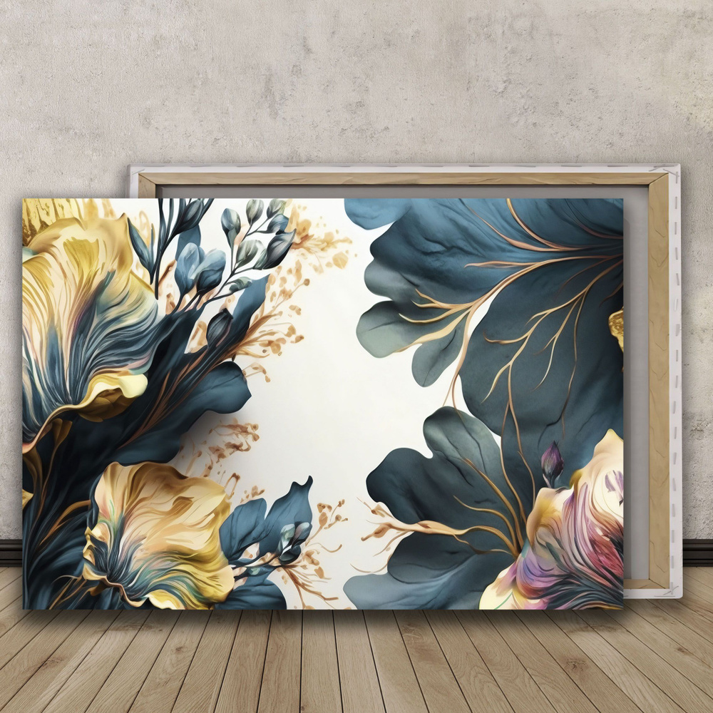BRUSHBLOOM Картина "Живописные абстрактные цветы (21)", 70 х 50 см  #1