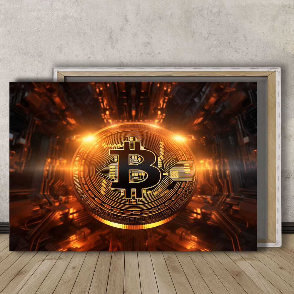BRUSHBLOOM Картина "Биткоин криптовалюта (4)", 40  х 30 см #1