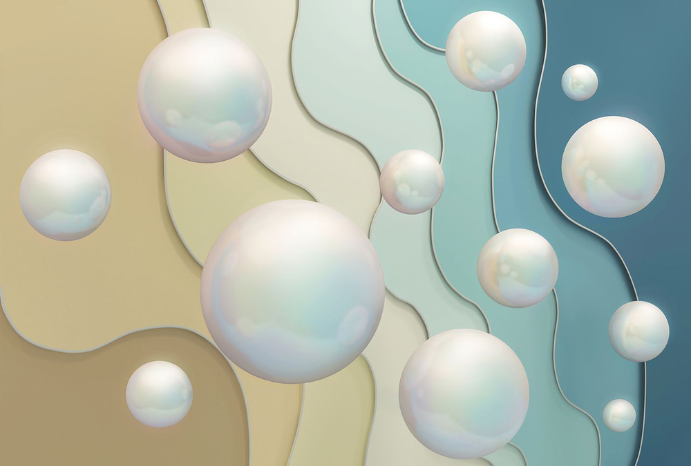 Фотообои на стену флизелиновые Перламутровые шары 3D 5017-F-N4 400х270см  #1