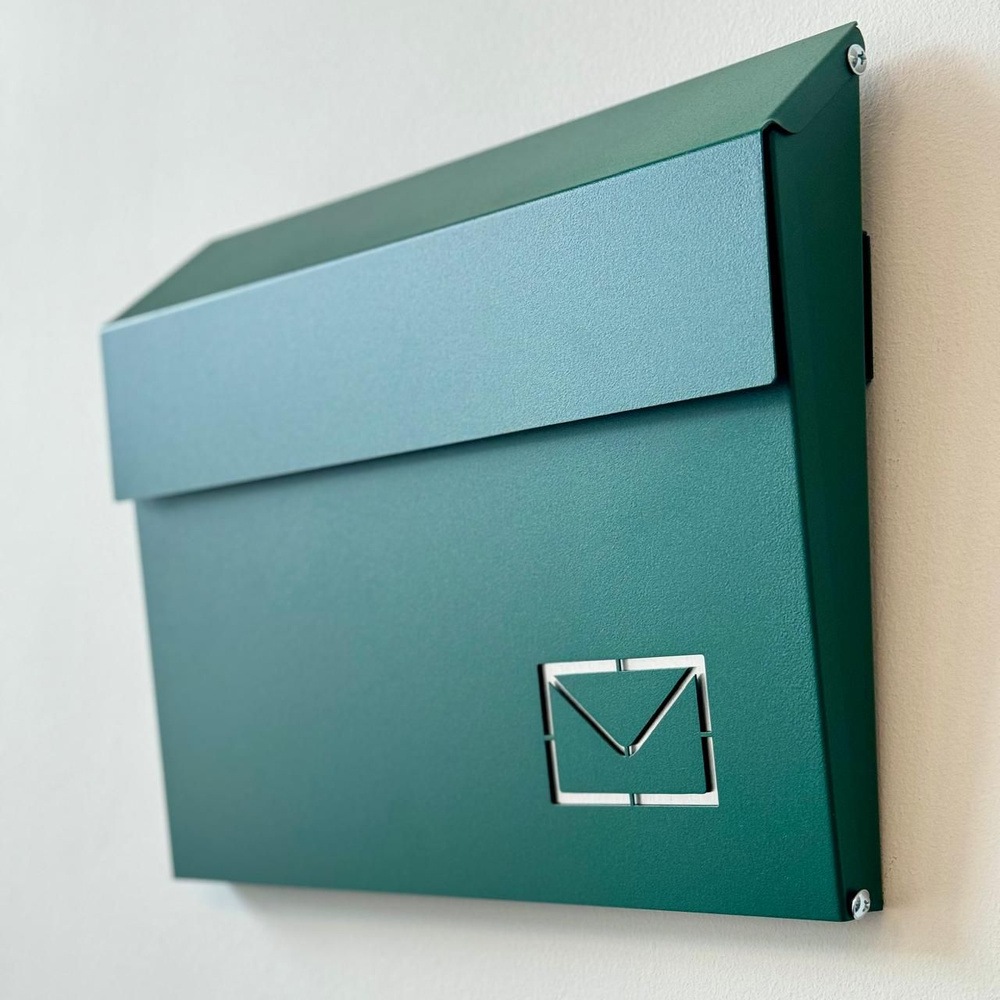 Почтовый ящик с замком металлический (КОНВЕРТ) 1 секц. 270 мм х 350 мм, зеленый  #1
