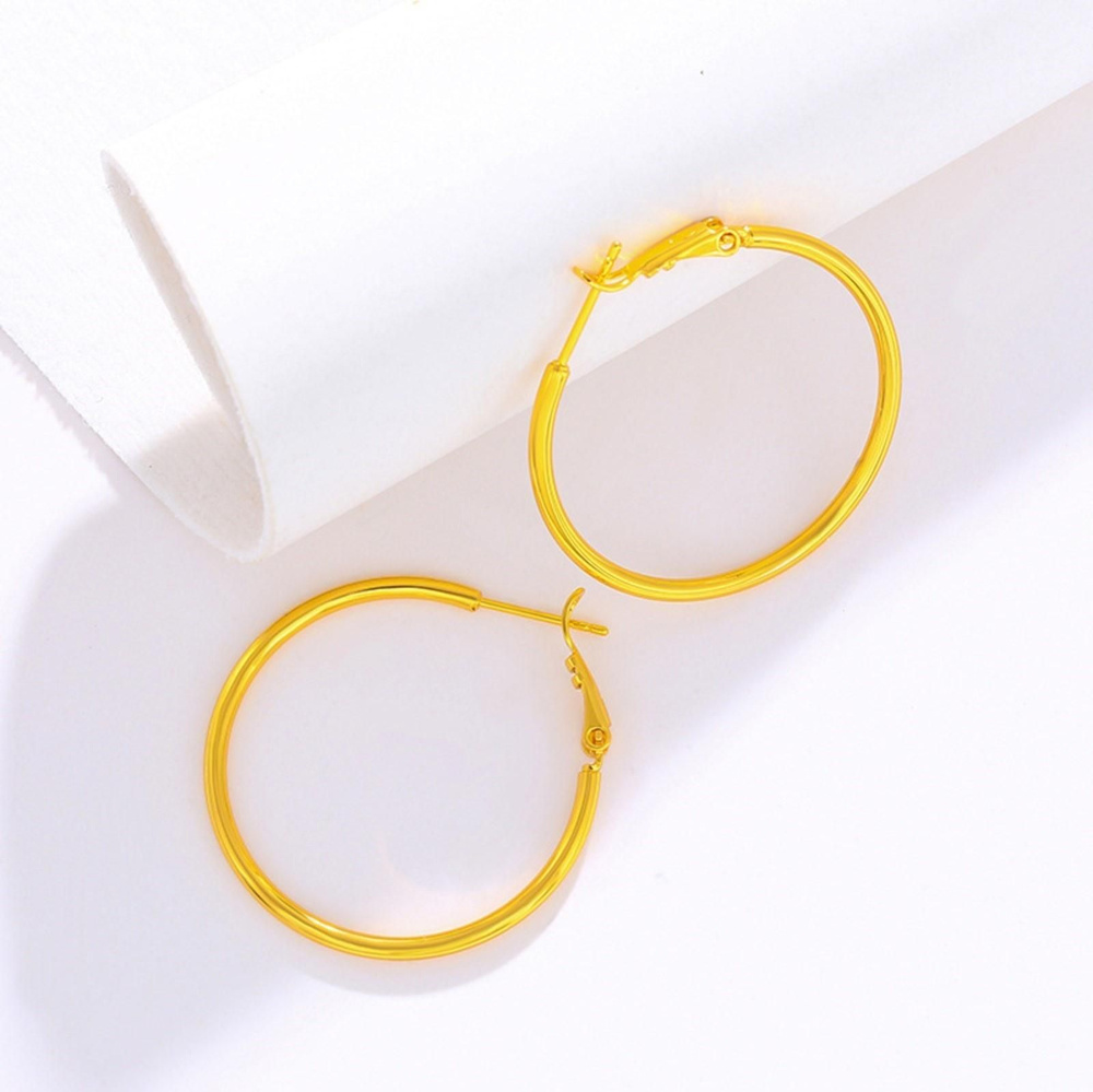 Серьги-кольца XUPING классика, d 5,5 см, цвет золото #1