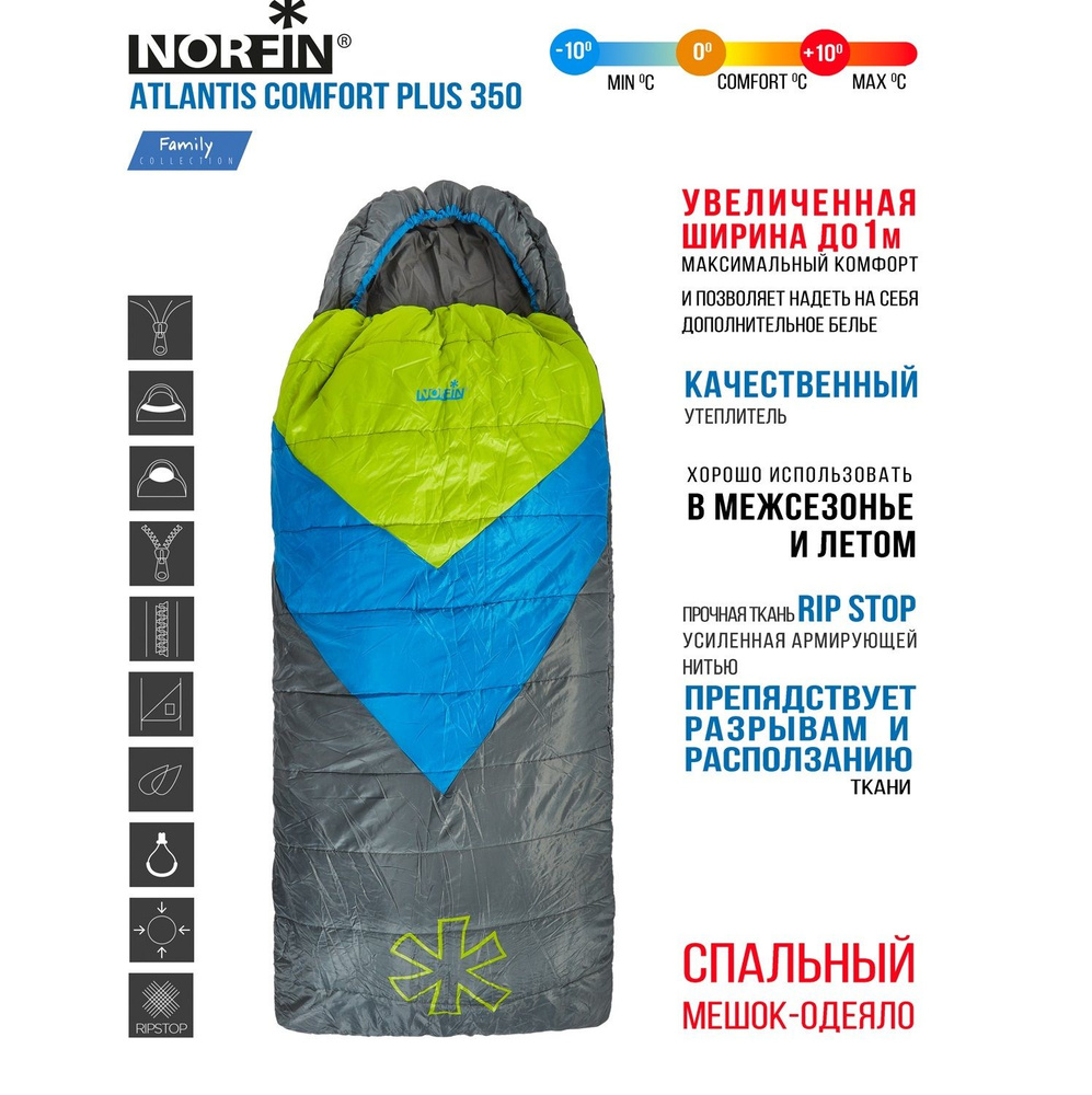 Мешок-одеяло спальный Norfin ATLANTIS COMFORT PLUS 350 R #1