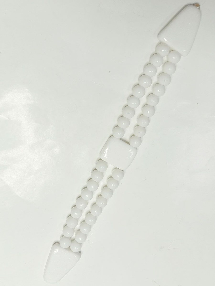 Перекидные четки из белого агата, общая длина 23 см.ширина 2,1 см. толщина 8 мм. в подарочной коробке. #1