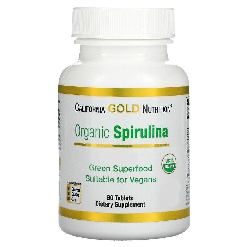 Органическая спирулина Organic Spirulina (60 tab) от California Gold Nutrition  #1