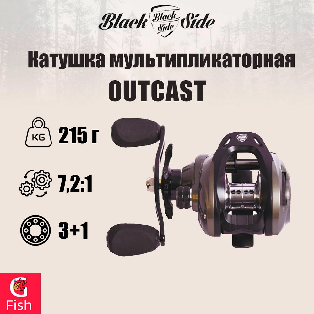 Катушка мультипликаторная Black Side OUTCAST 201 LH (3+1 подш.) #1