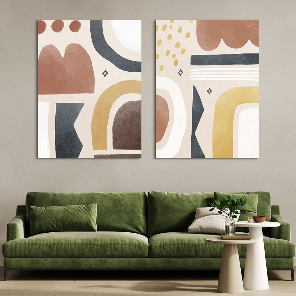 Модульная картина на стену, на холсте - Абстракция в стиле бохо 150x100 см  #1