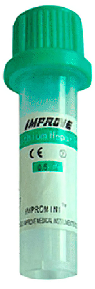 Improvacuter Пробирка Impromini для капиллярной крови, с литий гепарином, 0.5 мл, 50 шт  #1