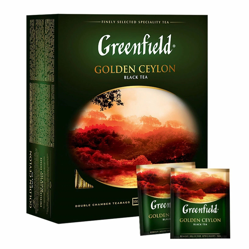 Чай Greenfield Golden Ceylon чёрный, 100 пакетиков #1