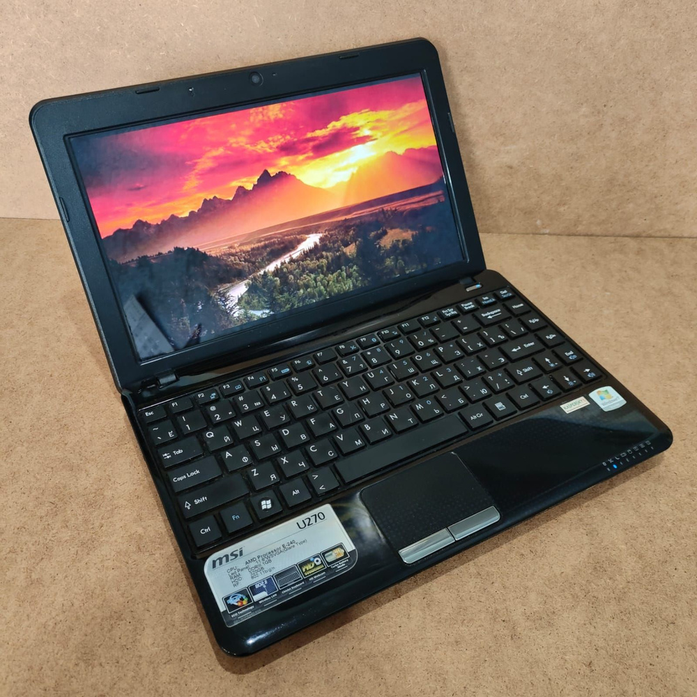 MSI U270 Ноутбук 12", RAM 2 ГБ, HDD, AMD Radeon HD 6320, Windows Home, черный #1
