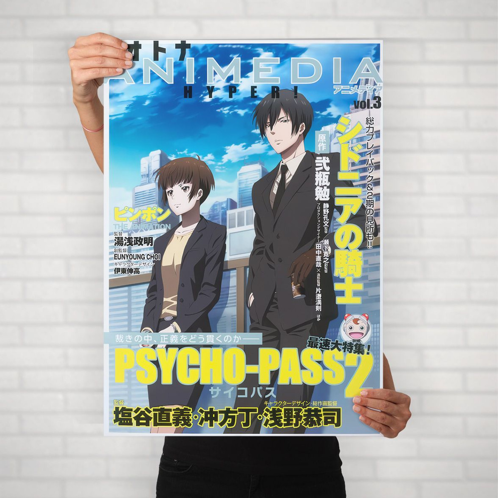 Плакат на стену для интерьера Психопаспорт (Psychopass - Аканэ и Нобучика) - Постер по аниме формата #1