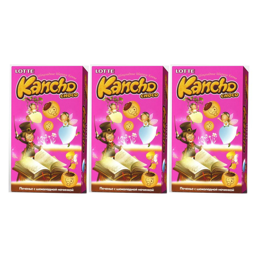 Печенье с шоколадной начинкой Kancho Choco 3 шт. по 42 г #1