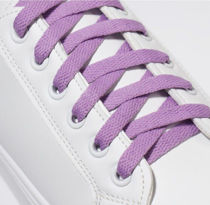 Шнурки для обуви ,пара, плоские,8мм,120см,цвет лавандовый #1