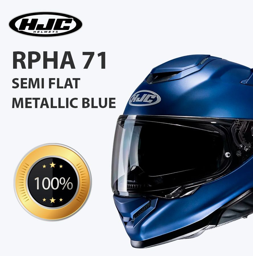 Мотошлем интеграл взрослый HJC RPHA 71 SEMI FLAT METALLIC BLUE размер S  #1