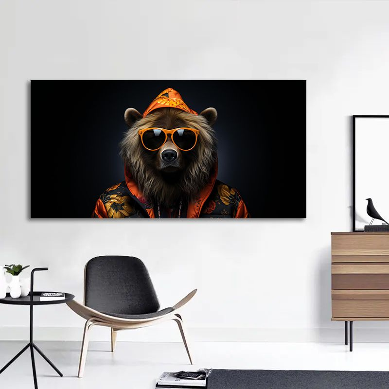 Картина стильный медведь, 40х80 см. #1