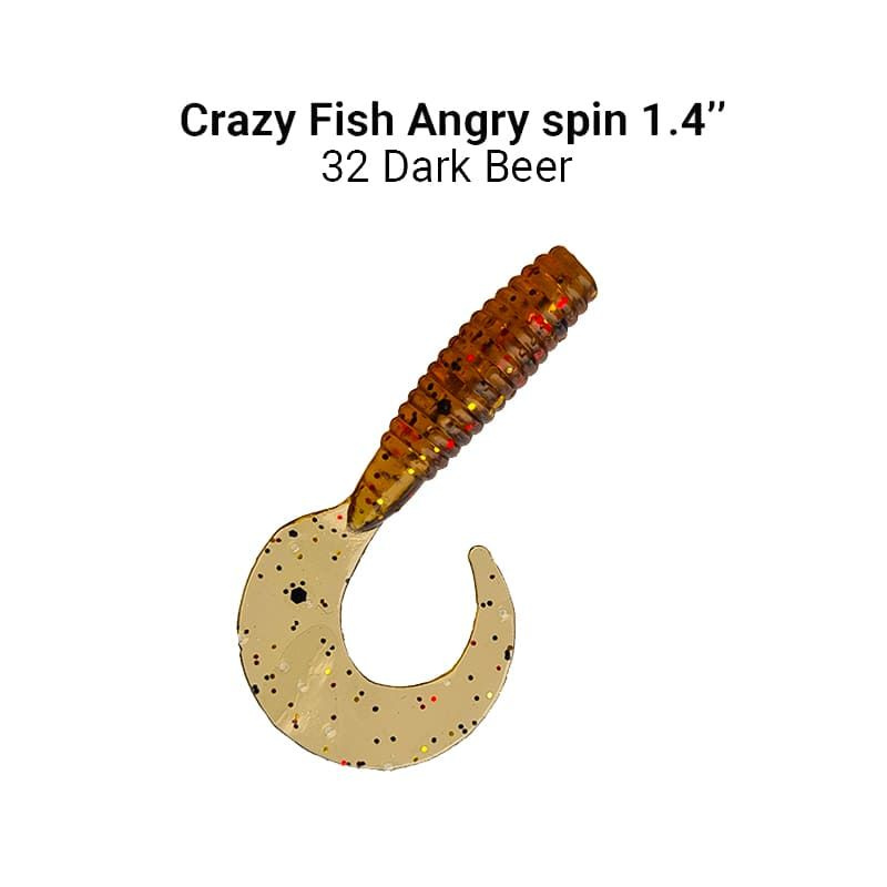 Силиконовые приманки Crazy Fish Angry spin 1.4" 78-35-32-6, кальмар, 10 шт. Приманка для рыбалки, 35 #1