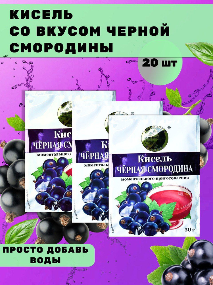 Кисель Черная смородина 20 штук по 30 гр (600 грамм) #1