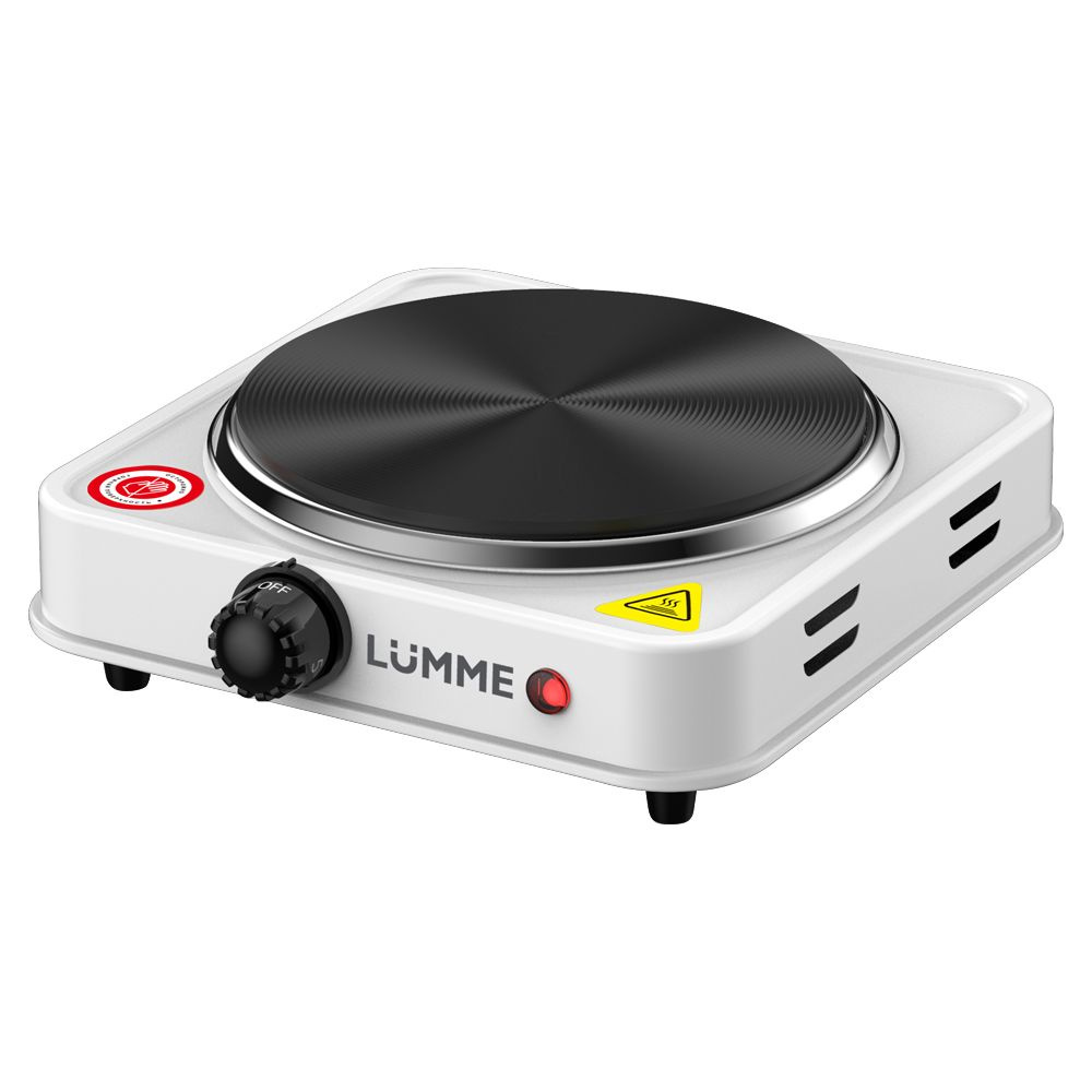 Электрическая плитка LUMME LU-HP3717A 1800W, 1 конфорка - чугун, диаметр - 17,5 см., белый  #1