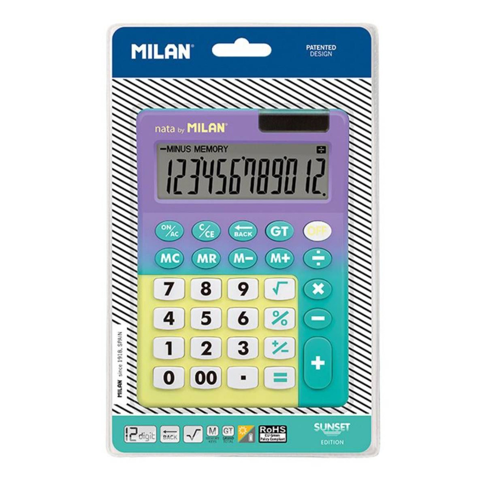 Калькулятор 12-ти значный Milan Sunset, сиренево-бирюзовый #1