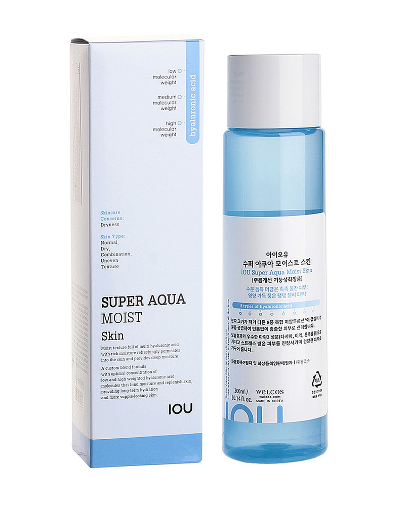 Welcos / Лосьон для лица увлажняющий с гиалуроновой кислотой IOU Super Aqua Moist Skin 300ml  #1