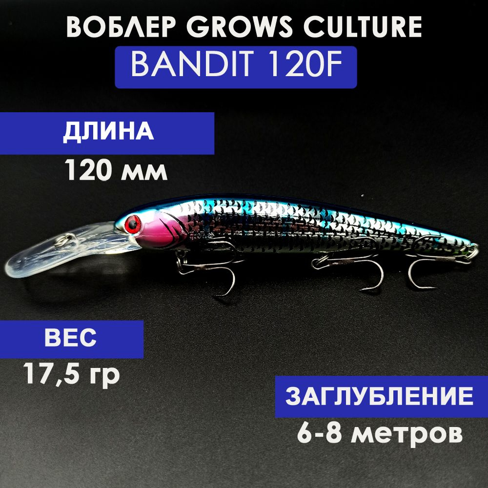 Воблер Grows Culture Bandits Walleye Deep 120 мм D91# (17.5 гр.; 6.0-8.0 м.) #1