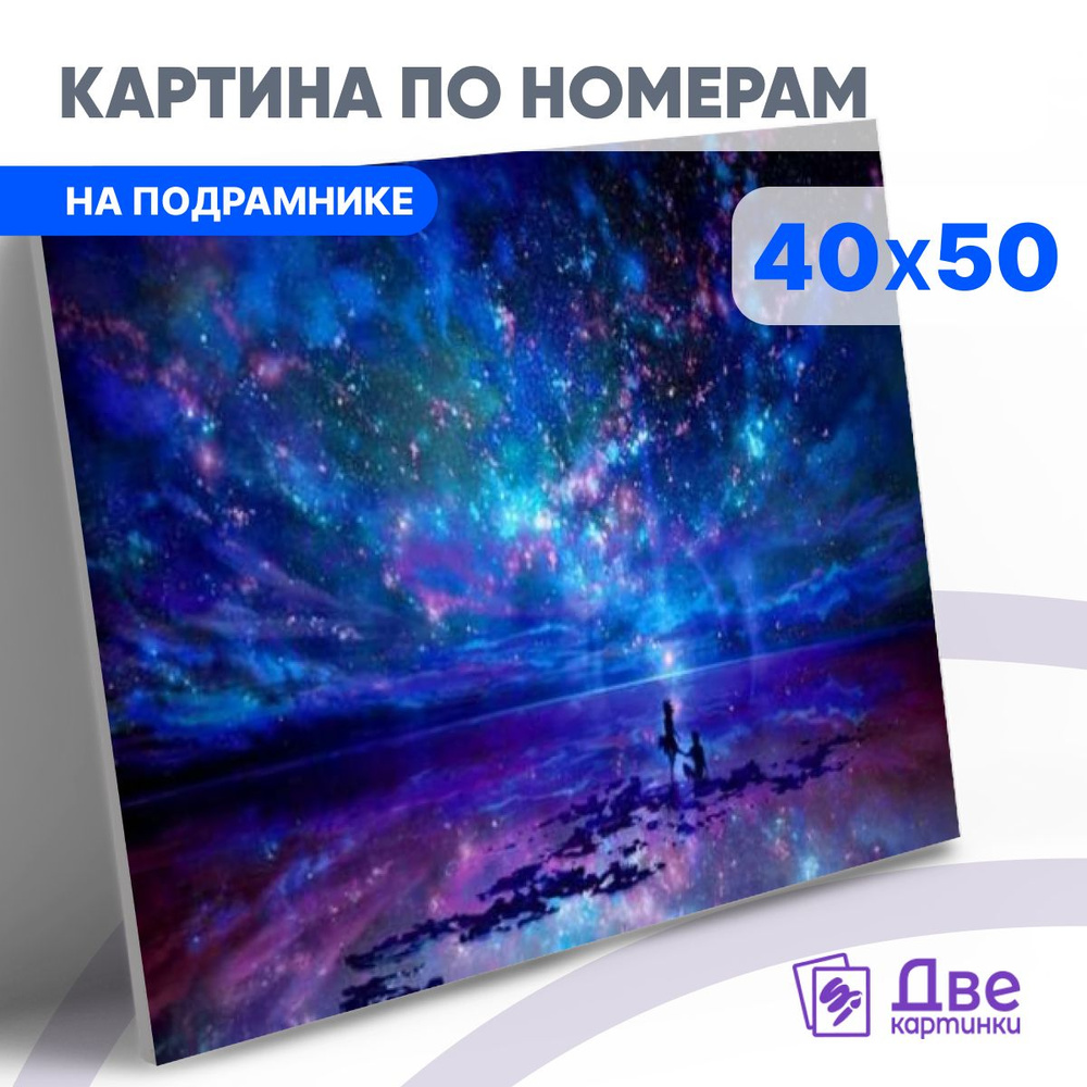 Картина по номерам на холсте 40х50 40 x 50 на подрамнике "Прогулка под звёздным небом" DVEKARTINKI  #1