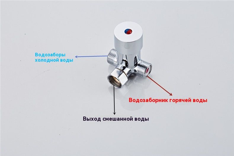 Смеситель терморегулятор трехпроходной для кухни мини-смеситель, термосмесительный вентиль, кран трехходовой #1