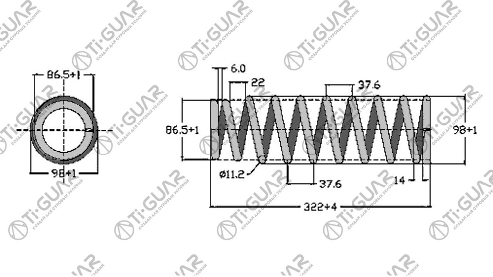 Пружина 55350-2H001/TG-CSS0064* Ti GUAR #1