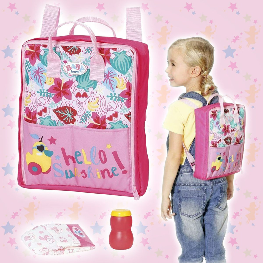 Рюкзак для девочки с аксессуарами для куклы Baby Born (памперс и бутылочка), 43 см  #1